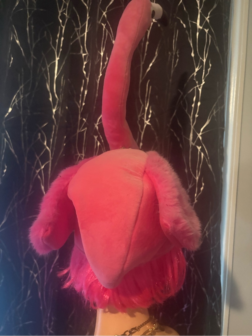 Pink Flamingo faux Novelty Hat -plus flamingo basket !!so flocking cute🦩🦩🦩 - Picture 8 of 16
